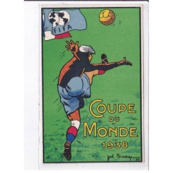 PUBLICITE : Coupe du Monde de football FIFA en 1938 illustré par Joe BRIDGE - très bon état