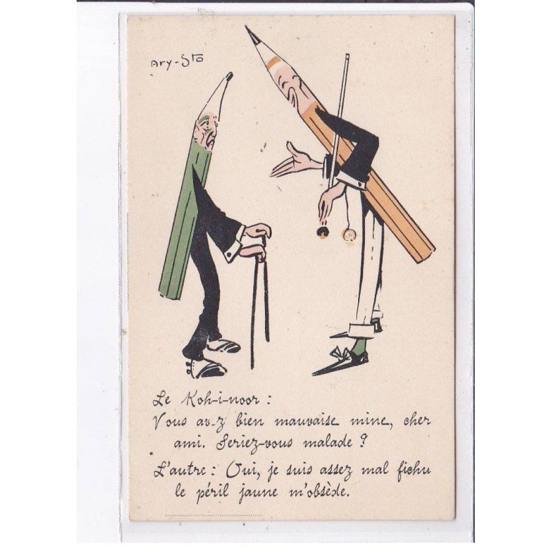 PUBLICITE : Les crayons KOH-I-NOOR (skis - illustré Ary Sto)  - très bon état