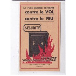 PUBLICITE : coffres forts Lequeue à CAUDERAN - BORDEAUX- très bon état