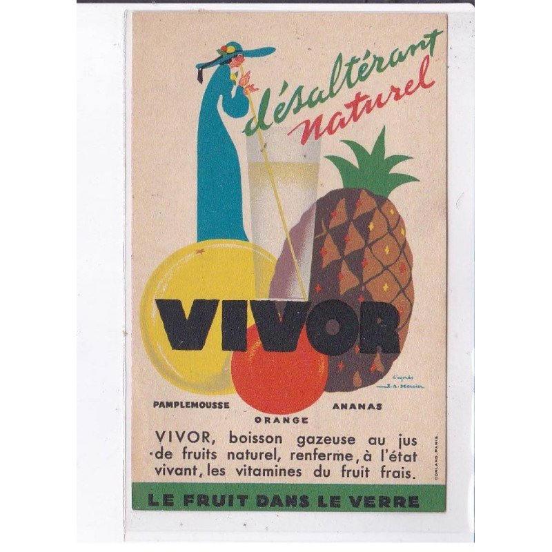 PUBLICITE : désaltérant VIVOR (fruits) - très bon état
