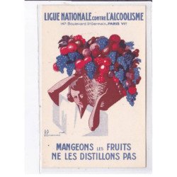 PUBLICITE : ligue nationale contre l'alcoolisme - très bon état