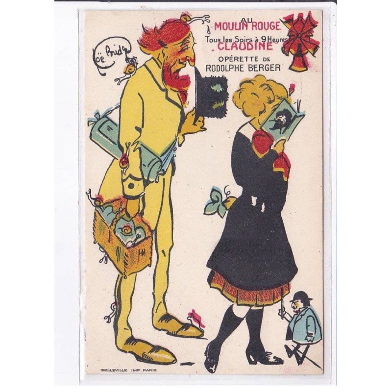 PUBLICITE : Au Moulin Rouge - Claudine - operette de Rodolphe Berger - très bon état