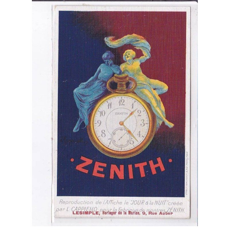 PUBLICITE : illustrée par leonetto CAPPIELLO - montre Zenith - très bon état