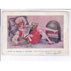 PUBLICITE : radiateur Clamond - société de chaleur et lumière (22 rue Drouot à Paris - par Maurice Millière) - état