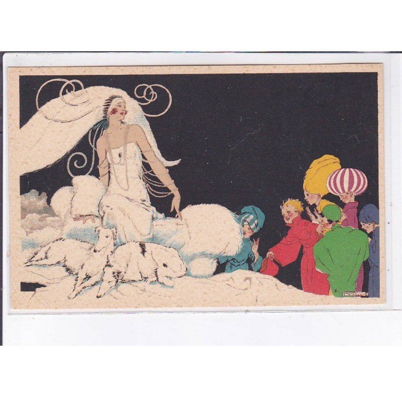 PUBLICITE : Exposition de Blanc (palais de la Nouveauté à Paris - Barbes) illustrée par René Vincent - très bon état