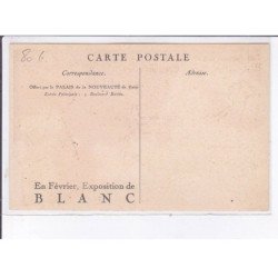 PUBLICITE : Exposition de Blanc (palais de la Nouveauté à Paris - Barbes) illustrée par René Vincent - très bon état