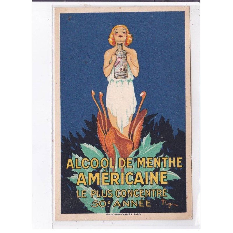 PUBLICITE : Alcool de menthe américaine - très bon état