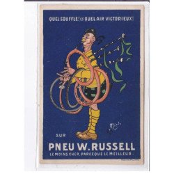 PUBLICITE : le pneu RUSSEL (cornemuse) (illustrée pa MICH) - état (pliée)