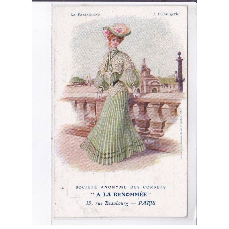 PUBLICITE : Les corset "a la Renommée" - La Parisienne a l'Orangerie - très bon état