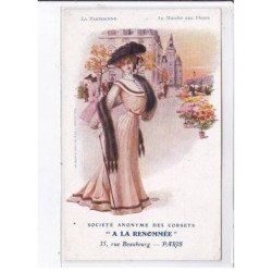 PUBLICITE : Les corset "a la Renommée" - La Parisienne au marché aux fleurs (quai)- très bon état