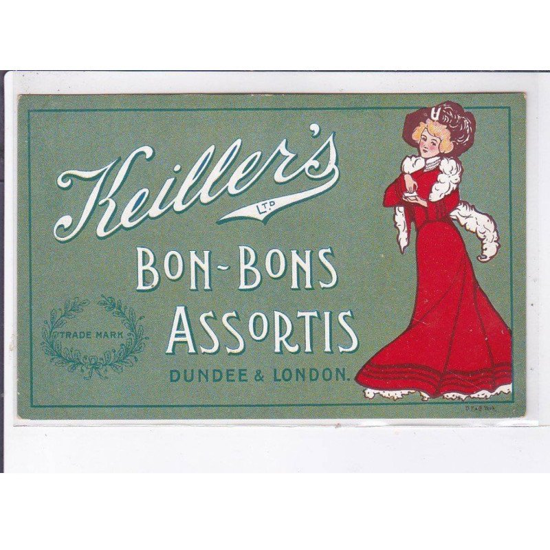 PUBLICITE : bombons assortis Keiller's - Dundee et Londres (London) - très bon état