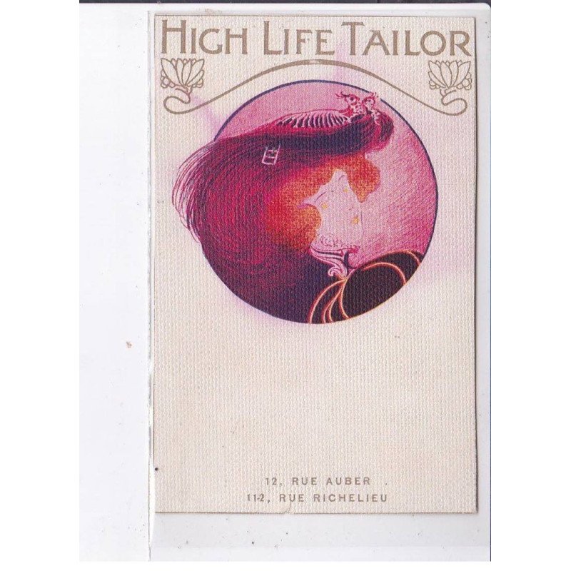 PUBLICITE : High life Taylor (rue Auber et rue de Richelieu Paris ) - état (coupée de travers)