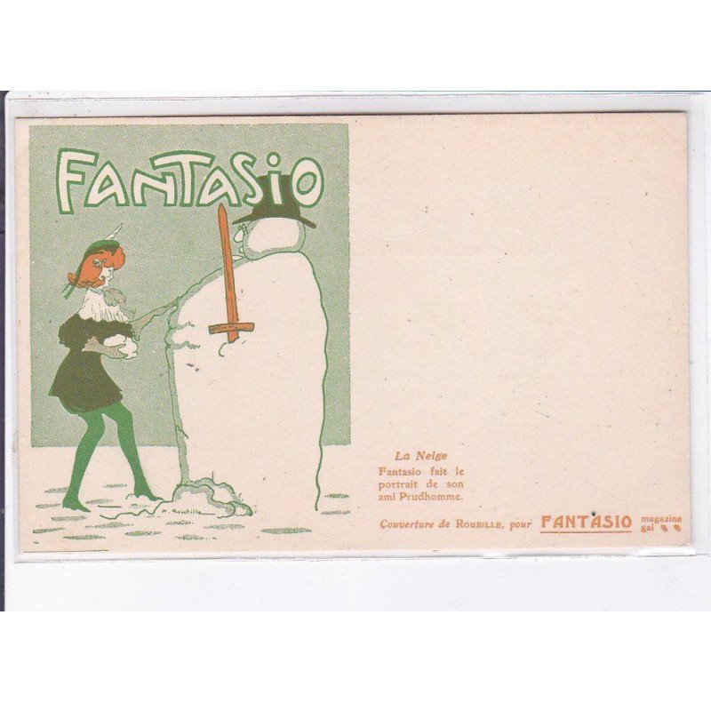 PUBLICITE :magasine FANTASIO illustrée par Roubille  (bonhomme de neige) - très bon état