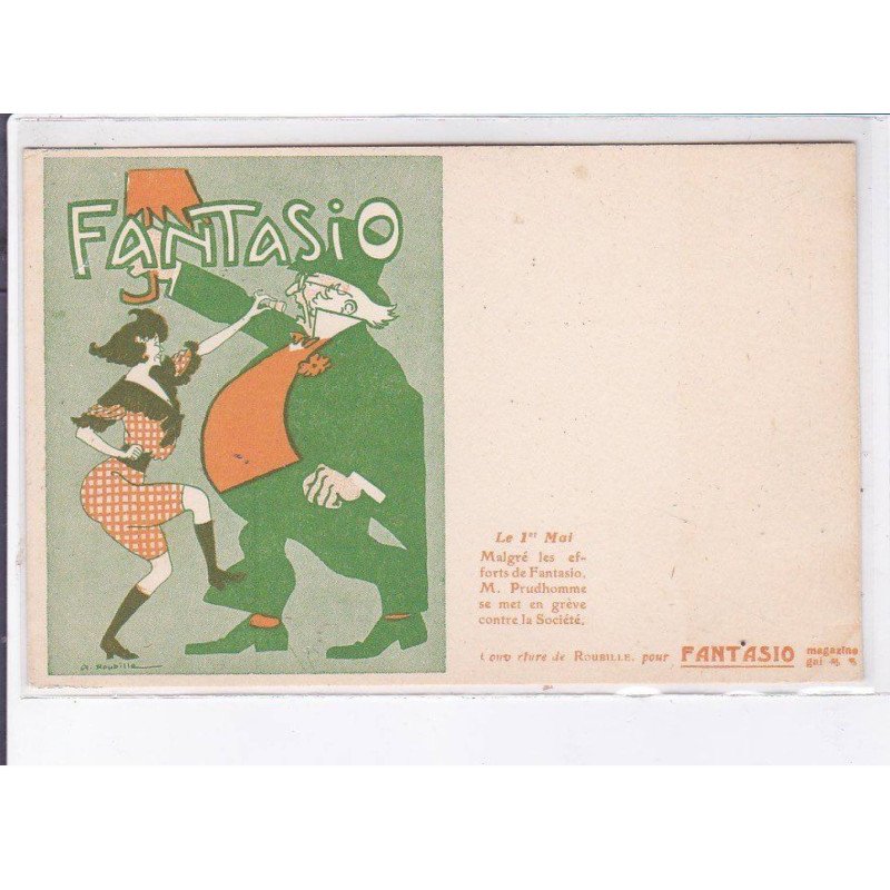 PUBLICITE :magasine FANTASIO illustrée par Roubille (grève contre la société) - très bon état