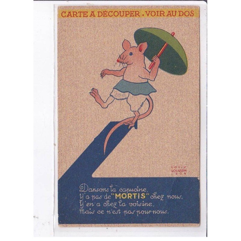 PUBLICITE : Les produits MORTIS (dératiseur) illustré par Louis GOUGEON - très bon état