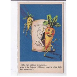 PUBLICITE : sels de potasse d'Alsace (légumes humanisés - surréalisme)  - très bon état