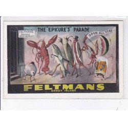 PUBLICITE : "the Epicure's parade" - FELTMANS restaurant in Coney Island (homard - surréalisme) - très bon état