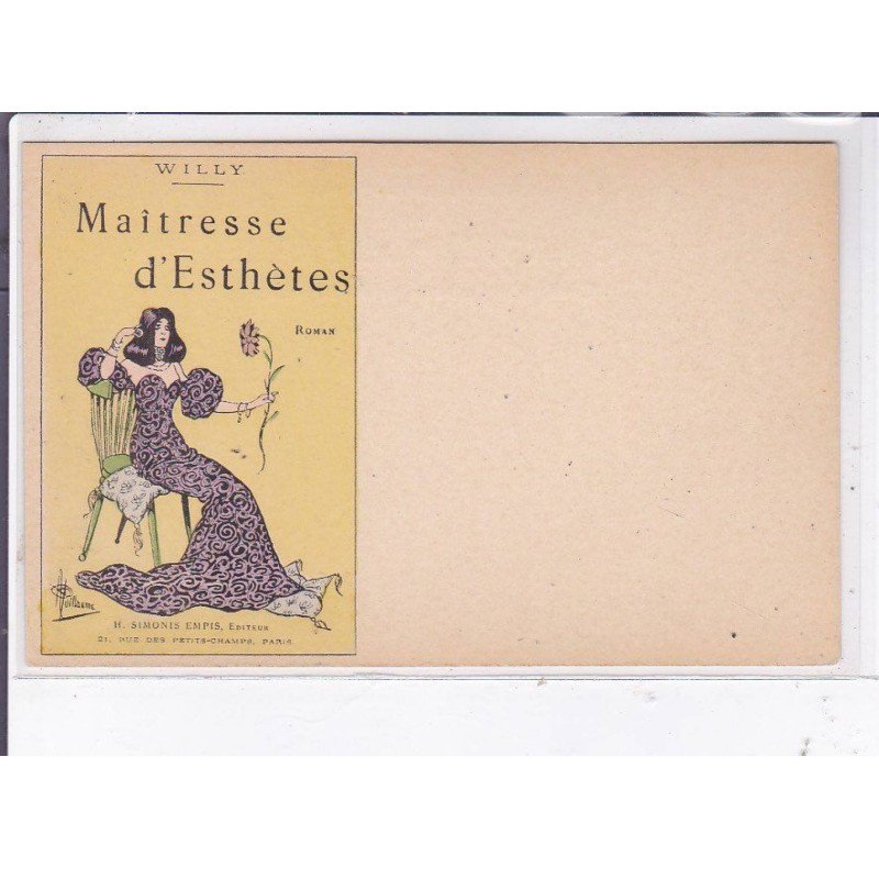 PUBLICITE : roman "Maitresse d'Esthete" par Willy - illustrée par GUILLAUME - très bon état