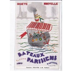 PUBLICITE : société nouvelle des bateaux parisiens (Paillard)- très bon état