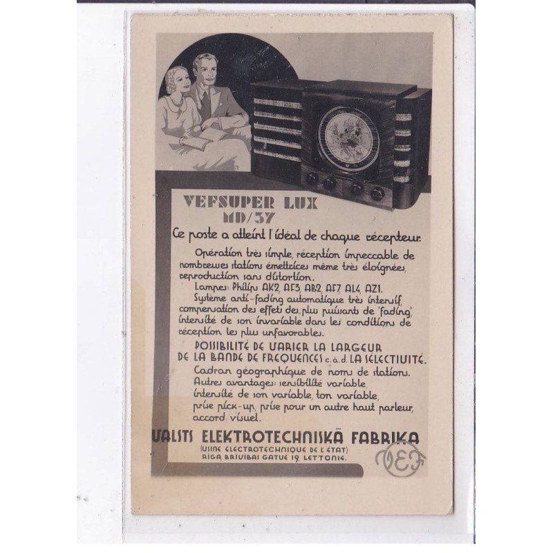PUBLICITE : Vefsuper LUX (poste de radio (Lettonie) - très bon état