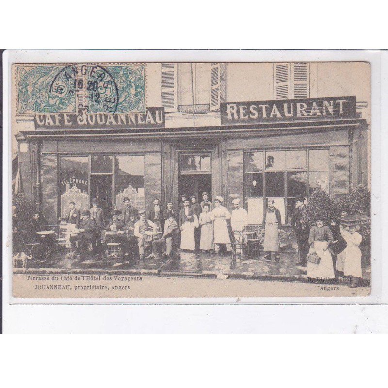 ANGERS: terrasse du café du l'hôtel des voyageurs, jouanneau, restaurant - très bon état