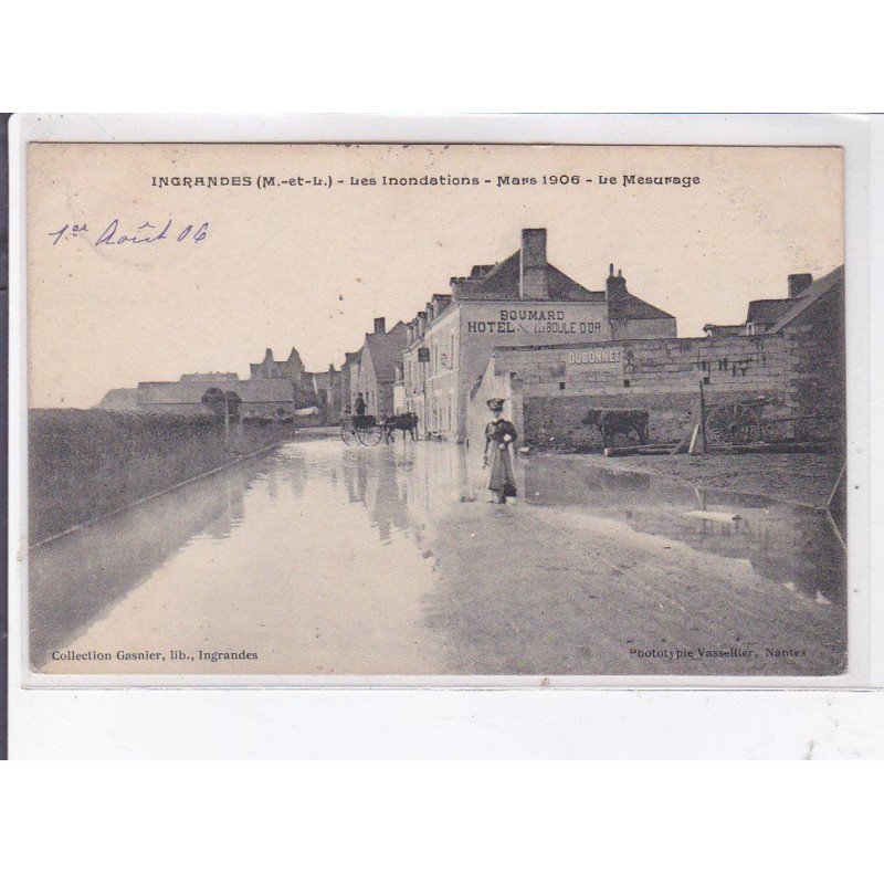 INGRANDES: les inondations, mars 1906, le mesurage - très bon état