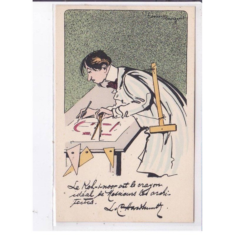 PUBLICITE : Le Koh I Noor - crayon a papier  - architecture - (illustrée par Erdouard Bourgeois)- très bon état