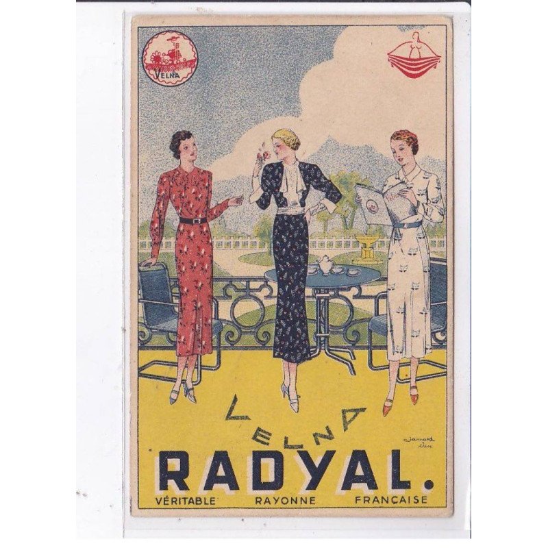PUBLICITE : VELNA RADYAL - tissus - mode - robes - très bon état