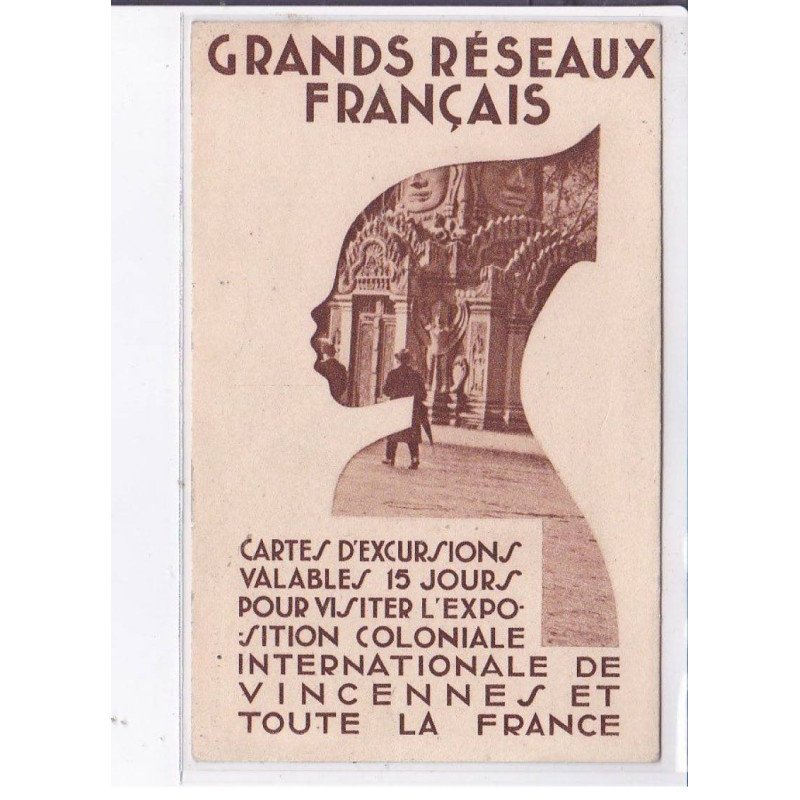 PUBLICITE : cartes d'excursions pour l'exposition coloniale de  Vincennes - état