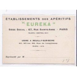 PUBLICITE : apéritif IDEAL "Eureka" (usine à Neuilly sur Seine) - très bon état