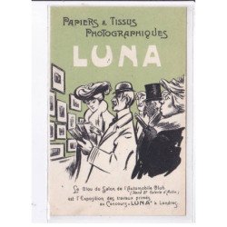 PUBLICITE : papiers et tissus photographiques LUNA - clou du salon de l'automobile Club - très bon état