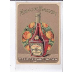 PUBLICITE : Apricot Brandy - Marie Brizard et Roger à Bordeaux (menu format cpa)- très bon état