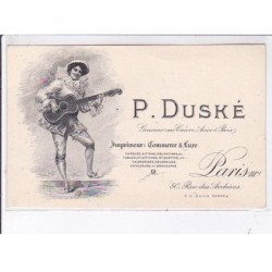 PUBLICITE : graveur sur cuivre, acier et bois DUSKE à Paris rue des Archives - très bon état