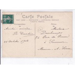 CANDES: monseigneur Renou, archevêque de tours, conversant sur la terrasse du château - très bon état