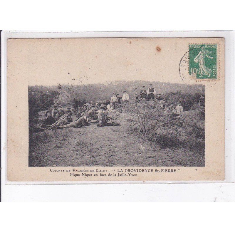 CHAMBELLA: colonie de vacances de clichy "la providence saint-pierre" pique-nique en face jaille-yvon - très bon état