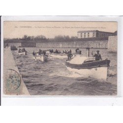 CHERBOURG: la poste aux choux en escadre, le départ des canots d'approvisionnement du béton - très bon état