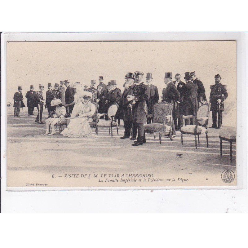 CHERBOURG: visite de S.M. le Tsar, la famille impériale et le président sur la digue - très bon état