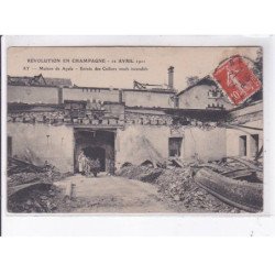 AY: maison ayala, entrée des celliers neufs incendiés, 1911 - très bon état