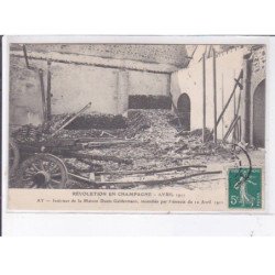 AY: intérieur de la maison deutz geldermann, incendiée par l'émeute du 12 avril 1911 - très bon état