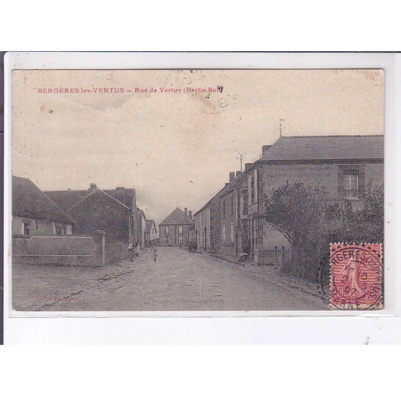 BERGERES-les-VERTUS: rue de vertus partie sud - très bon état