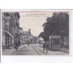 EPERNAY: station du C.B.R. du jardin, tramway - très bon état