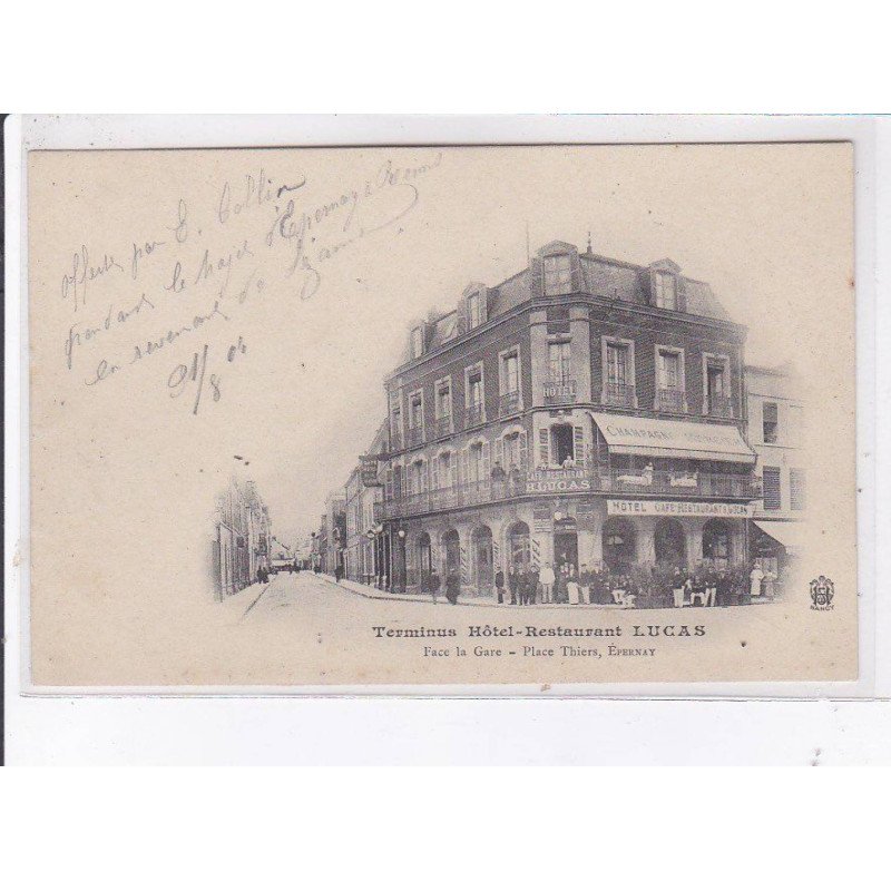 EPERNAY: terminus hôtel-restaurant lucas, face la gare, place thiers - très bon état