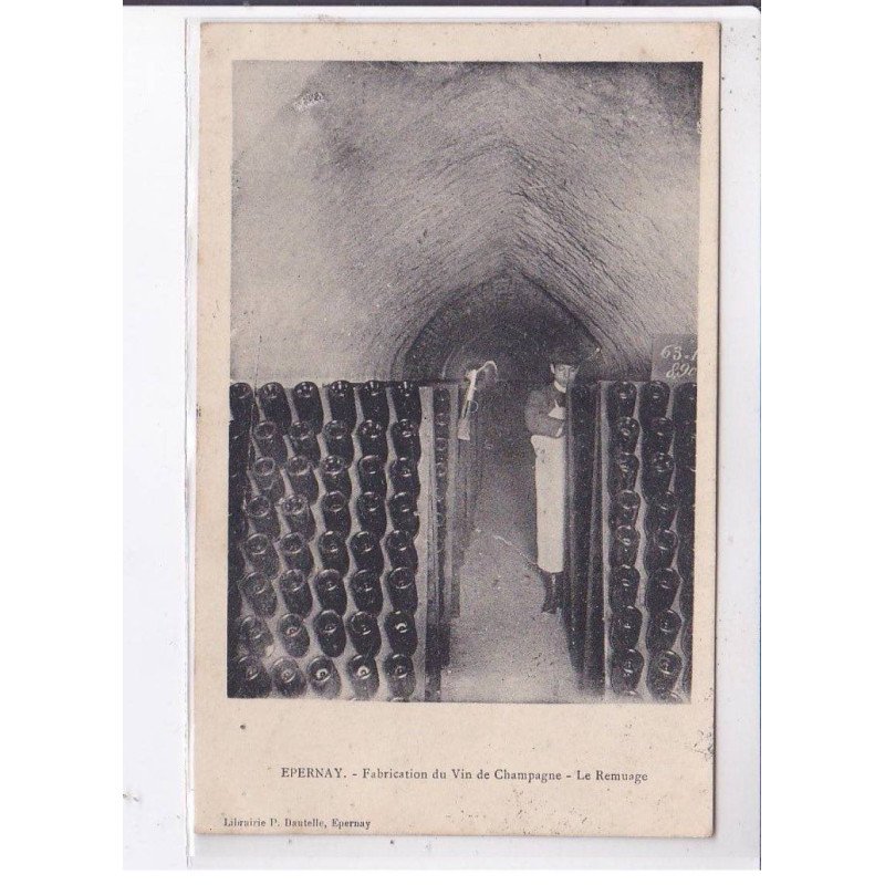 EPERNAY: fabrication du vin de champagne, le remuage - très bon état