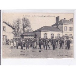 FISMES: la gare, départ d'émigrés, le 3 février 1915 - très bon état