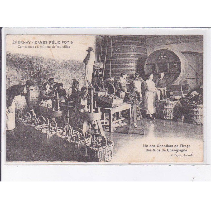 EPERNAY: caves félix potin, un des chantiers de tirage des vins de champagne - très bon état