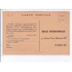 PUBLICITE : l'enseignement des langues par la méthode I.C.S. (phonographe)- très bon état