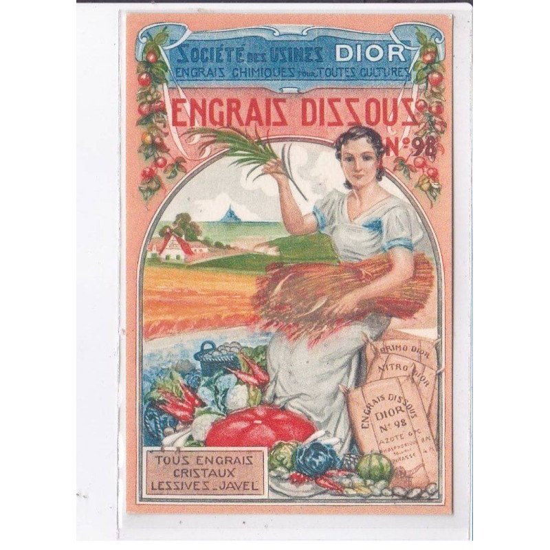 PUBLICITE : société des usines DIOR - engrais chimiques - lessives - javel - très bon état