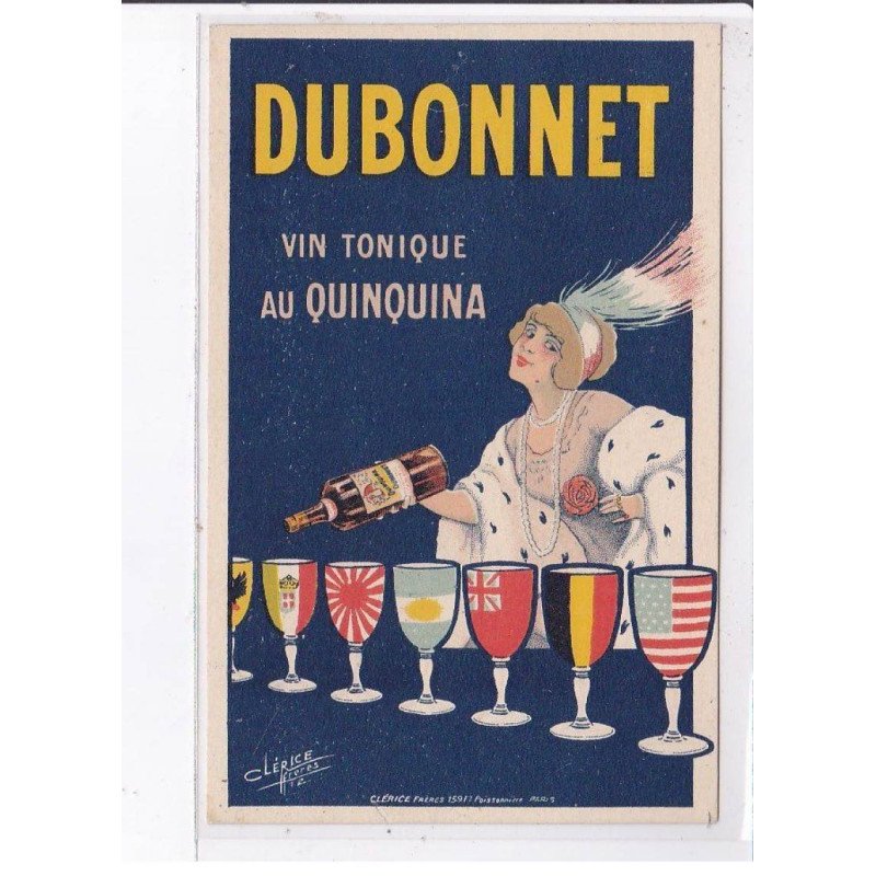 PUBLICITE : vin tonique DUBONNET (illustrée par Lerice) - très bon état
