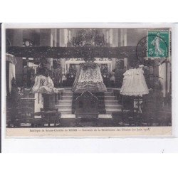 REIMS: basilique de sainte-clotilde, souvenir de la bénédiction des cloches 1910 - très bon état