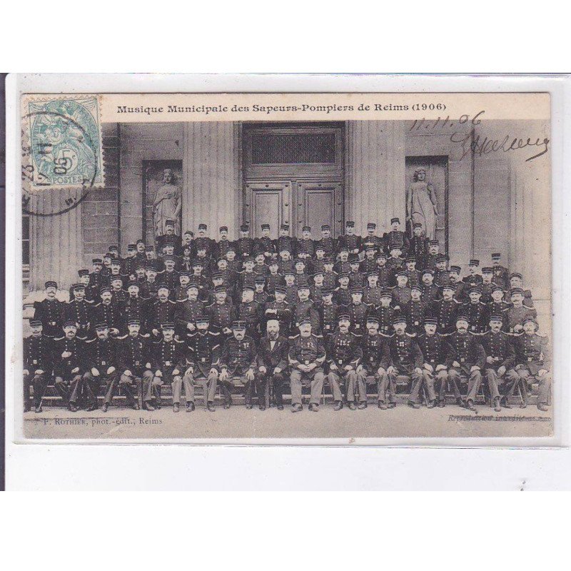 REIMS: musique municipale des sapeurs-pompiers, 1906 - très bon état